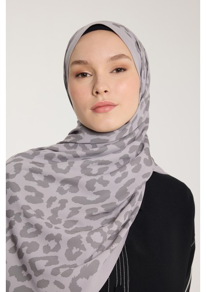 Pure Tone Şal - Leopar Desen - Soft Gri - Gri fırsatları