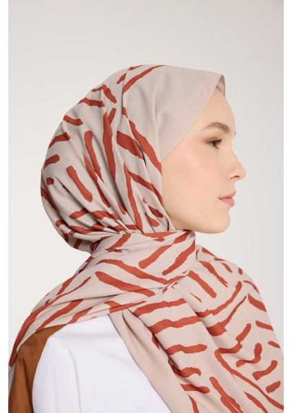 Pure Tone Şal - V Desen - Taş - Kiremit modelleri