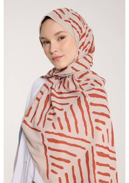 Pure Tone Şal - V Desen - Taş - Kiremit fırsatları