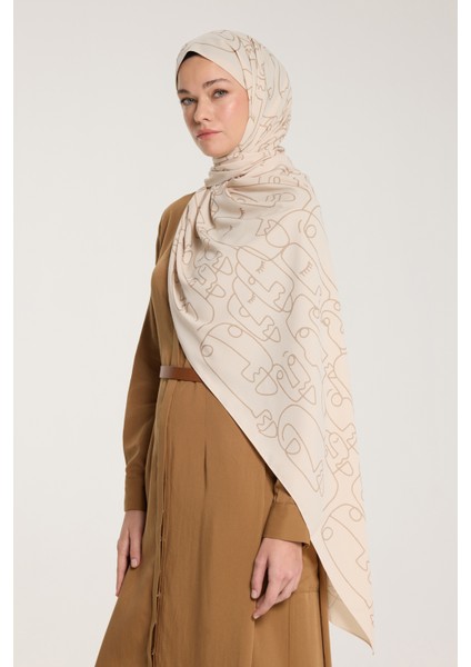 Pure Tone Şal - Marjinal Desen - Bej - Vizon fiyatları