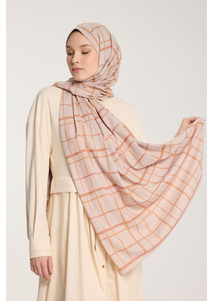 Pure Tone Şal - Kare Desen - Taş - Turunç modelleri
