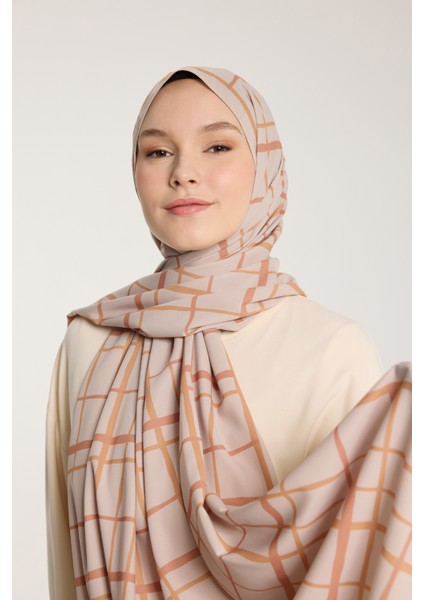 Pure Tone Şal - Kare Desen - Taş - Turunç fırsatları