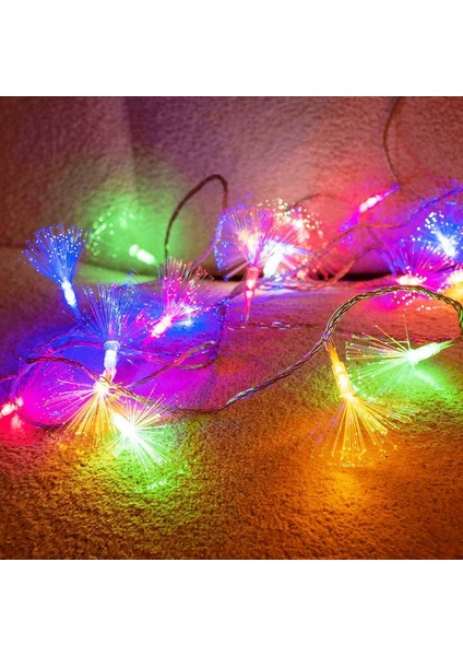 4 Metre Rgb Renkli Fiber Optik Ledli Kirpi LED Işık Yılbaşı Işığı Yılbaşı Ağacı Işığı Modlu Fişli