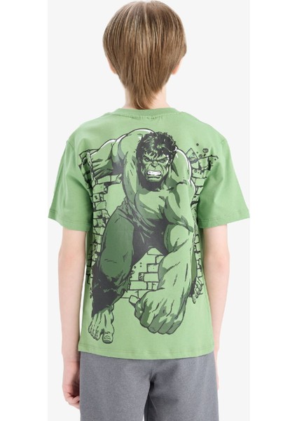 Erkek Çocuk Marvel Avengers Bisiklet Yaka Kısa Kollu Tişört E3103A825SM