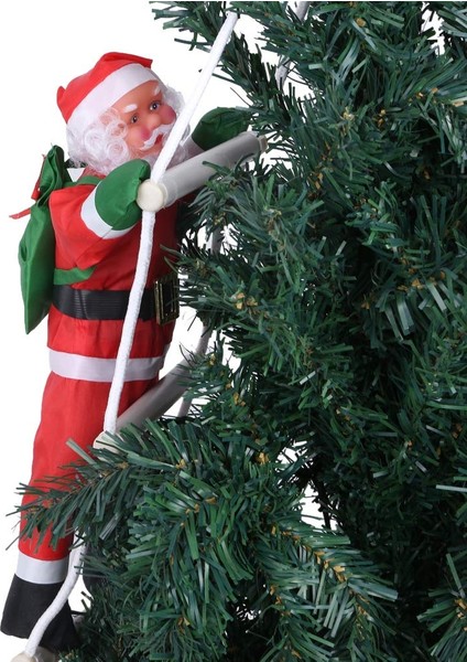 58 cm Merdivene Tırmanan Noel Baba Büyük Boy Yılbaşı Çam Ağacı Süsleri Yılbaşı Süsü Vitrin Süsleri