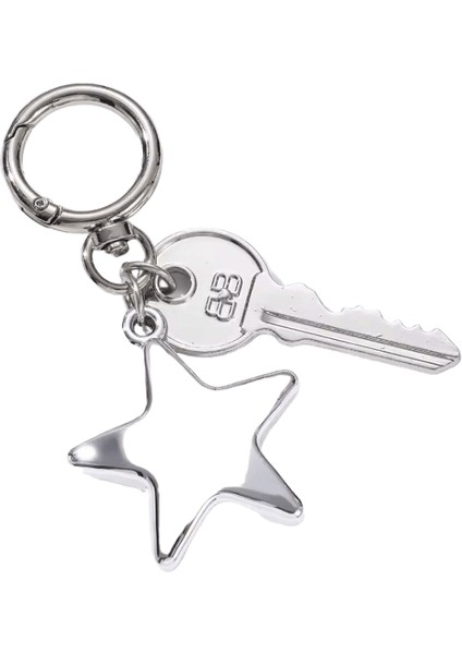 Y2K Büyük Kalp Yay Anahtar Akrilik Anahtarlık Gümüş Renk Yıldız Anahtarlık Kadınlar Erkekler Çanta Dekorasyon Iyi Hediye El Yapımı Takı Seti (Yurt Dışından)