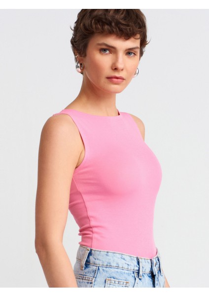 20868 Kayık Yaka Kolsuz Top-Mint