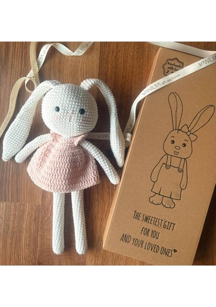 Kız Tavşan ilk Uyku Arkadaşım Somon 30 Cm-Kız Bebek Hediyesi Amigurumi Oyuncak fiyatları