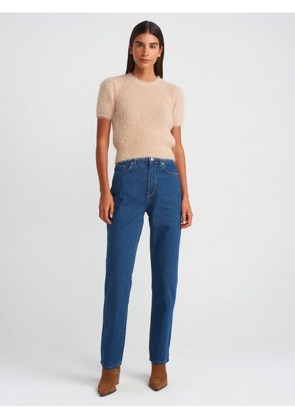 71731 Rins Yıkama Stright Denim Pantolon-Mavi