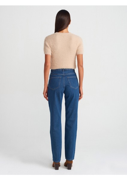 71731 Rins Yıkama Stright Denim Pantolon-Mavi fiyatları