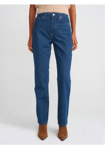 71731 Rins Yıkama Stright Denim Pantolon-Mavi modelleri