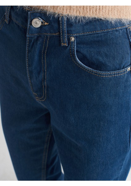 71731 Rins Yıkama Stright Denim Pantolon-Mavi fırsatları