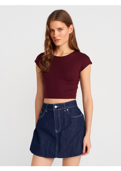 30528 Pamuk Ve Modal Karışımlı Crop Top-Siyah