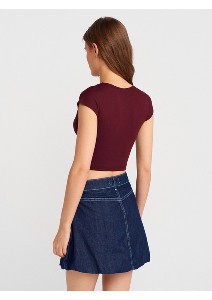 30528 Pamuk Ve Modal Karışımlı Crop Top-Siyah fiyatları