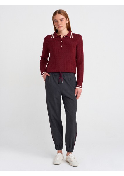 71608 Manşetli Jogger Pantolon-Antrasit