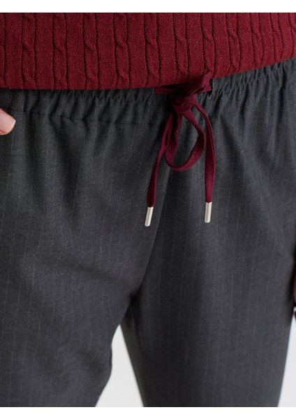 71608 Manşetli Jogger Pantolon-Antrasit