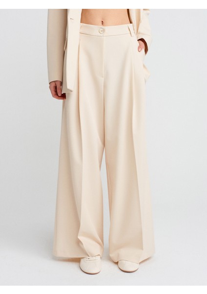 71625 Çift Pilili Pantolon-Ekru modelleri