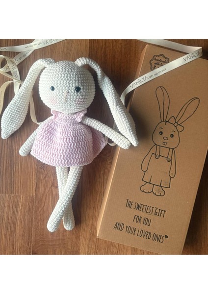 Kız Tavşan Ilk Uyku Arkadaşım Pembe 30 Cm-Kız Bebek Hediyesi Amigurumi Oyuncak modelleri
