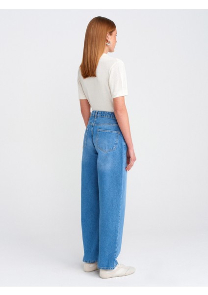 71769 Eskitmeli Mini Baloon Denim Pantolon-Siyah