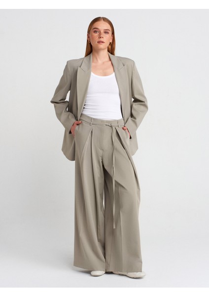 71599 Ince Kemerli Pantolon-Çağla