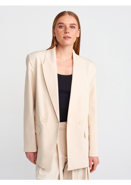 60759 Blazer Ceket-Bej