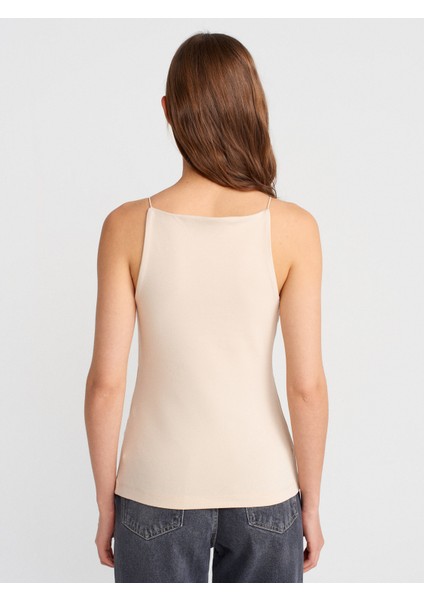 21020 Halter Yaka Top-Koyu Kahve
