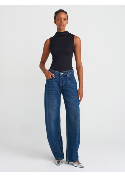 71747 Düşükbel Baggy Denim Pantolon-Tint