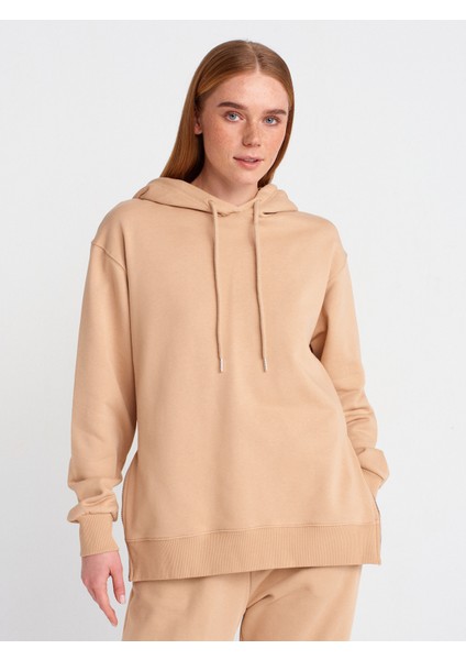 40401 Yanları Fermuarları Sweat-Camel