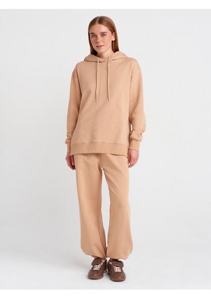 40401 Yanları Fermuarları Sweat-Camel