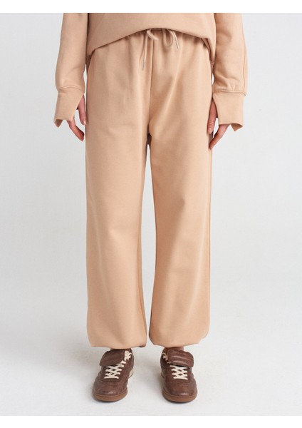 70458 Basic Jogger Pantalon-Açık Bej