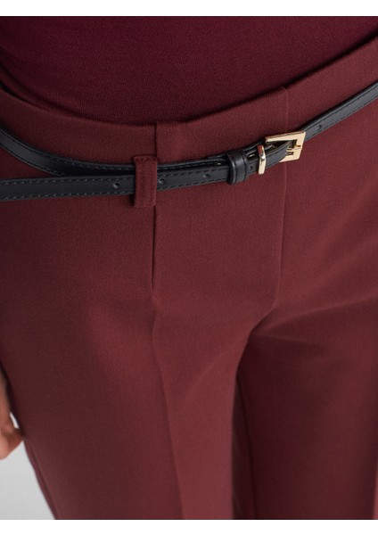 71596 Kemerli Culotte Pantolon-Bordo fırsatları