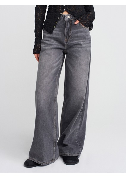 71789 Oversize Denim Pantolon-Antrasit modelleri