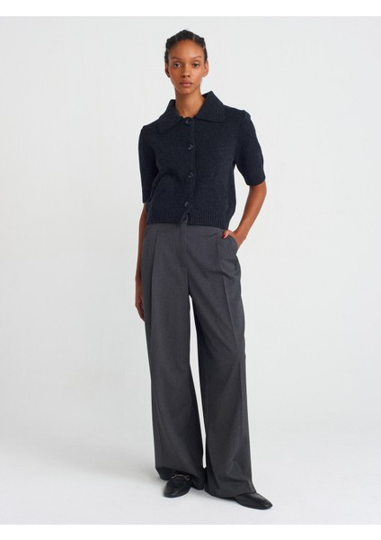 71576 Çift Pilili Pantolon-Camel