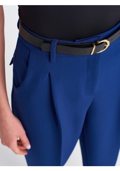 71533 Kemerli Havuç Fit Pantolon-Mavi fırsatları
