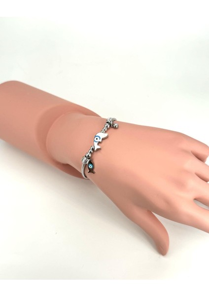 Balık Detaylı Çelik Pandora Bileklik (Gümüş) Blk 211194-01