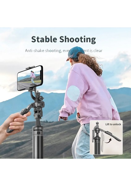 Kumandalı Ayarlanabilir Çok Fonksiyonlu Selfie Çubuğu 2 mt Uzayabilen Teleskobik Tripod