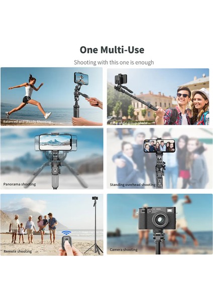 Kumandalı Ayarlanabilir Çok Fonksiyonlu Selfie Çubuğu 2 mt Uzayabilen Teleskobik Tripod