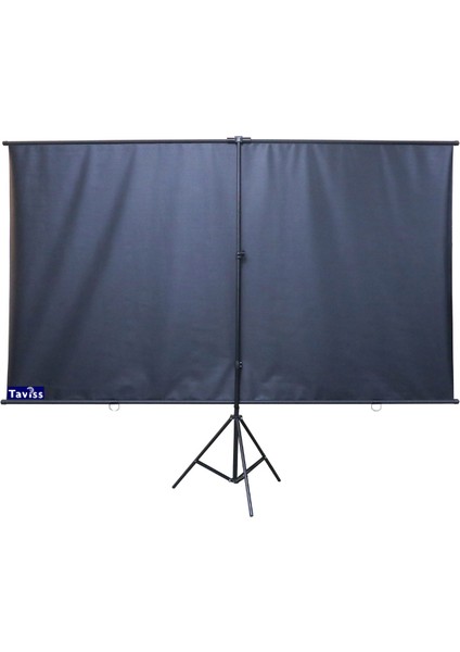 221X124 cm Mat Beyaz-Siyah Tripod Ayaklı Taşınabilir ve Duvar Kullanımlı Projeksiyon Perdesi fırsatları