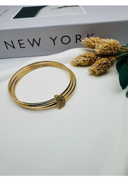 Charmlı Ajda Bilezik D Harfi (Gold) 6mm 22065
