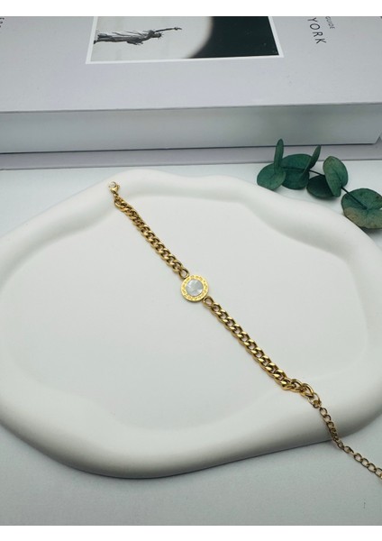 Sedef Detaylı Çelik Bileklik (Gold) Blk 2092 fiyatları