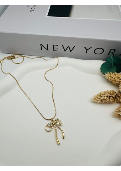 Fiyonklu Çelik Kolye (Gold) 0106317 fiyatları