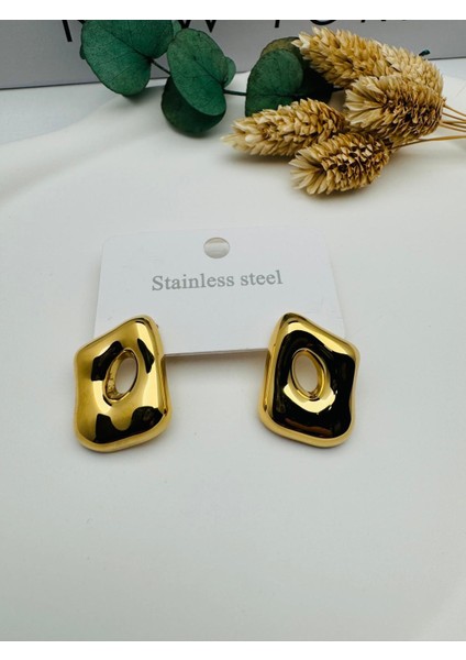 Favori Model Çelik Küpe (Gold) KP476