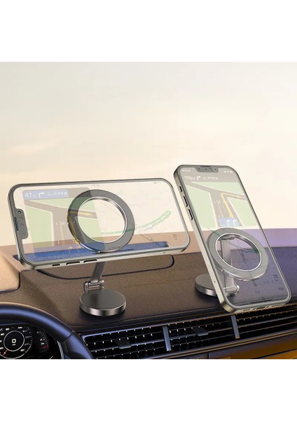 Katlanabilir 360° Dönebilen Ultra Manyetik Araç Içi Telefon Tutucu