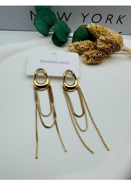 Favori Model Çelik Küpe (Gold) KP484