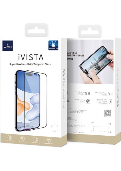 iPhone 16E Wiwu Ivista Screen Matte Ultra Güçlü Temperli Mat Ekran Koruyucu indirimleri