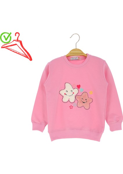 Kız Çocuk Sweatshirt Yıldız Baskılı