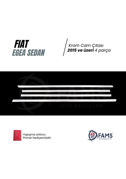 Fiat Egea Krom Cam Çıtası 4 Parça 2015> Paslanmaz Çelik fiyatları