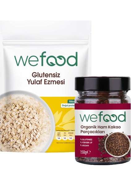 Glütensiz Yulaf Ezmesi 300 gr + Organik Ham Kakao Parçacıkları 150 gr 8681749102065