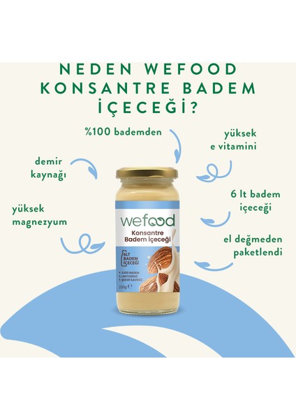 Konsantre Badem İçeceği (%100 Badem) 240 gr 8681749104796