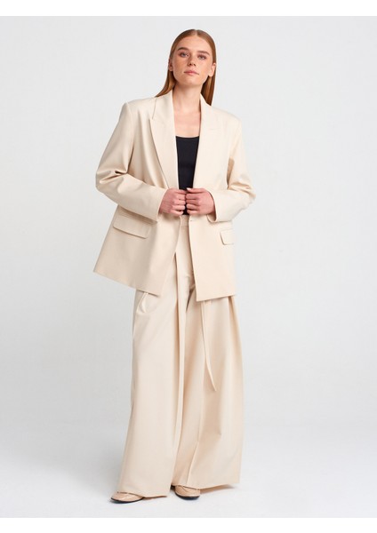 60759 Blazer Ceket-Bej